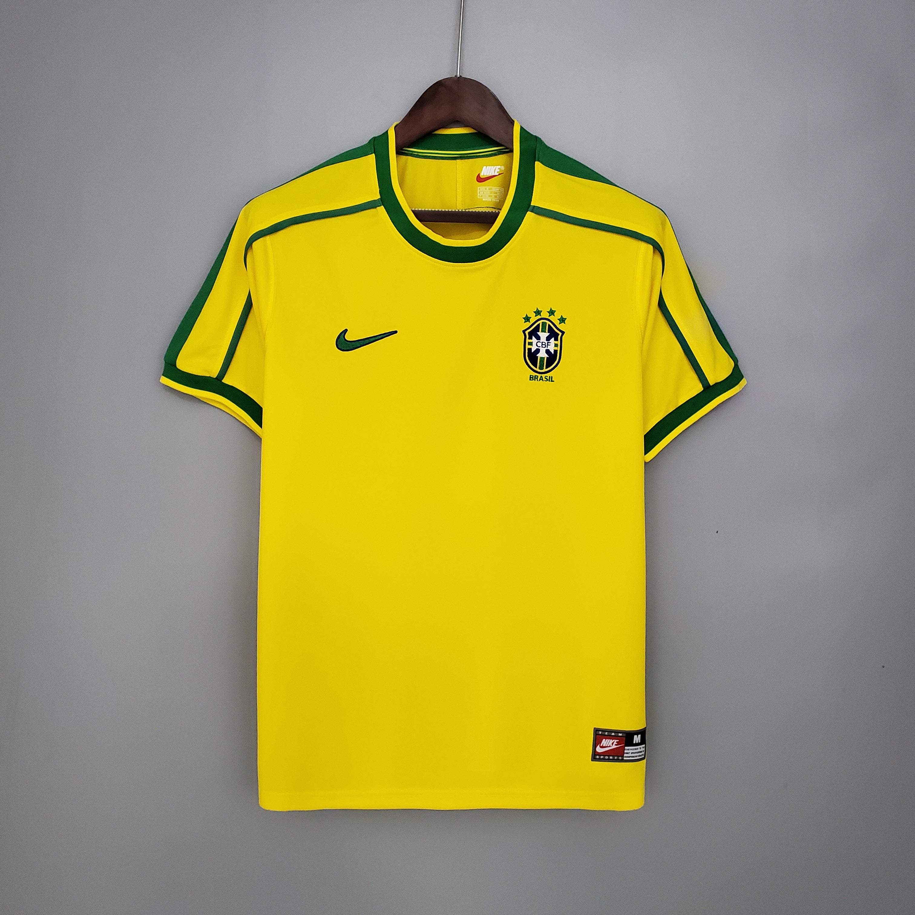 Brazil 1998 Retro Home Short Sleeve RONALDO 9