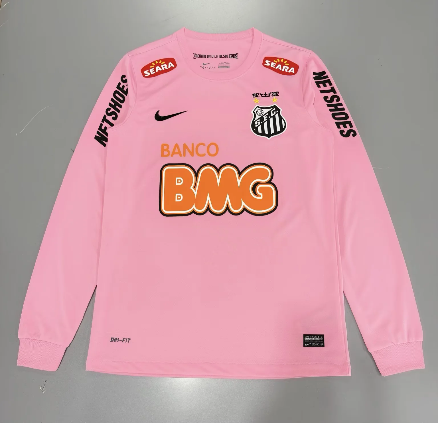 Santos 2012 Retro Pink Long Sleeve NEYMAR JR 11